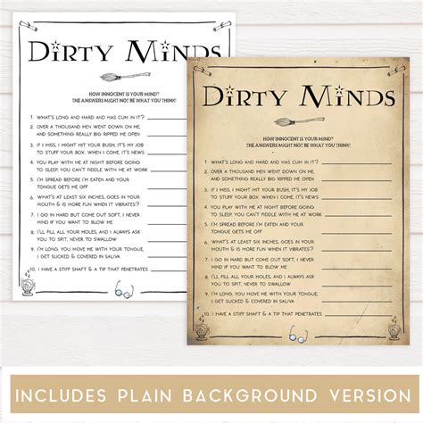 Dirty Minds Bachelorette Game | Harry Potter Bachelorette Games ...