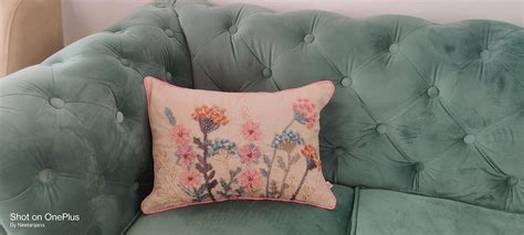 Buy Statice Embroidered Cushion Cover Online | Wishing Chair
