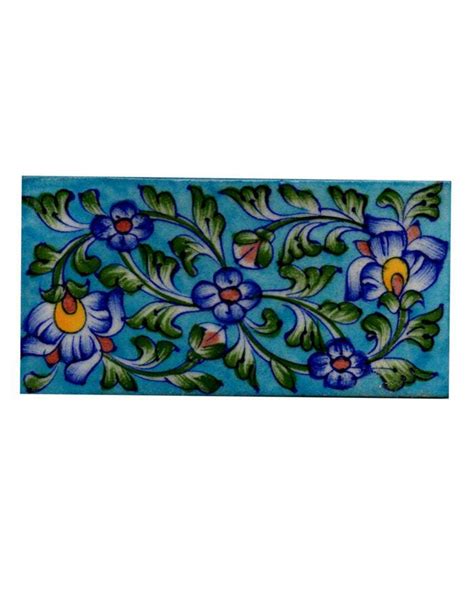 Exclusive Turquoiuse base color with Blue Flowers tile |Neerja – NEERJA ...