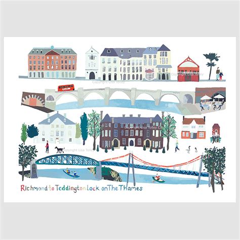 Richmond to Teddington Fine Art Print | Lisa Tolley Artist and Illustrator