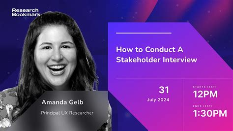 How to Conduct A Stakeholder Interview, July 31 2024 | Online Event ...