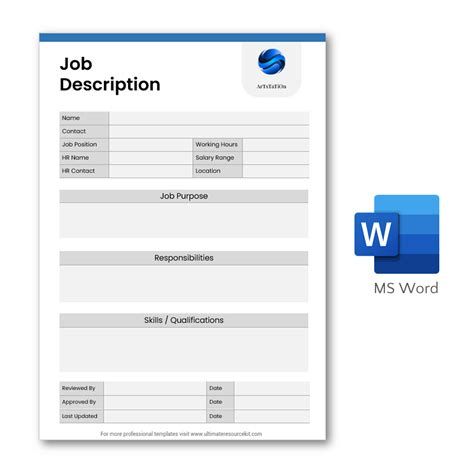 Image result for Job Description Form Template