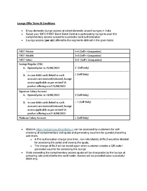 Domestic lounge Terms and Conditions - Lounge Offer Terms & Conditions ...