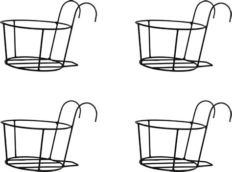 Homely Get Crafty Hanging Flower Pot Holder Railing Potted Plant Stand ...