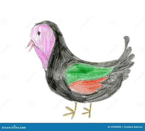Children s drawing birds stock illustration. Illustration of multi ...