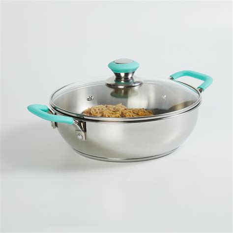 Buy Chef Special Stainless Steel Kadhai with Lid - 3L from Home Centre ...