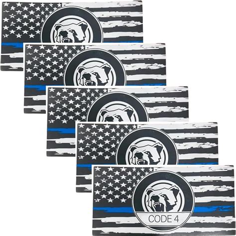 Amazon.com - Thin Blue Line Sticker - Code 4, Thin Line Flag Car Decal ...