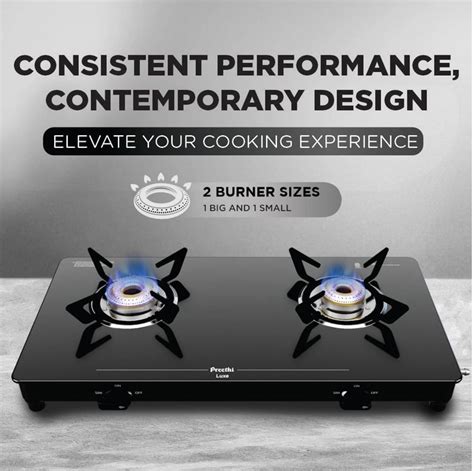 Preethi Luxe Pro 2 Burner Glass Top Gas Stove