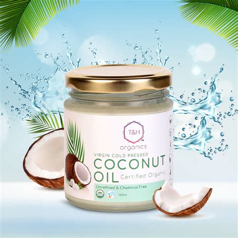 T&H Organics Cold Pressed Certified Organic Virgin Coconut Oil for bab ...