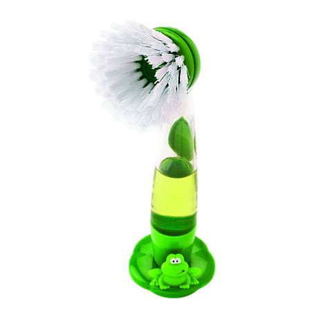 Joie Ribbit Soap Dispensing Dish Scrubber Brush, Frog, 9.5-Inches x 2. ...
