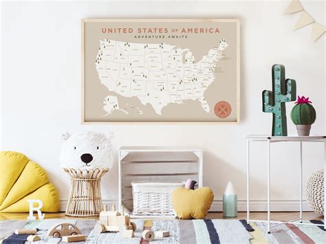 Map Of United States Wall Art at Carolyn Redington blog