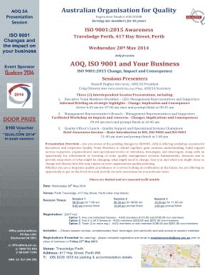 Fillable Online aoq asn Australian Organisation for Quality AOQ, ISO ...