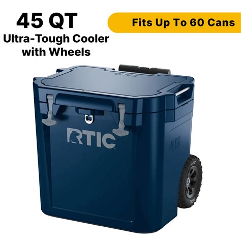 RTIC 45 QT Heavy-Duty Wheeled Cooler, Ultra-Tough Hard-Sided Ice Chest ...