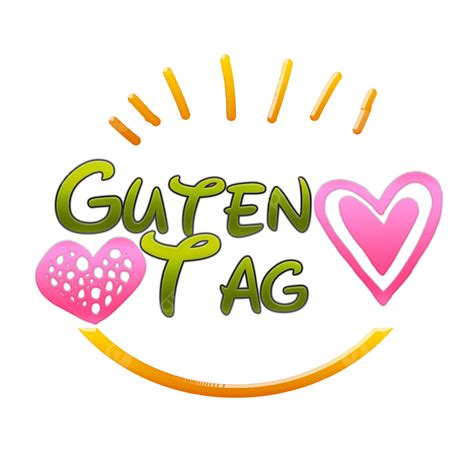 Font Psd White Transparent, Guten Morgen Tag Art Font With Heart Psd ...