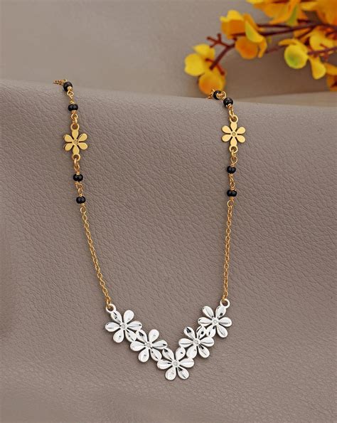 925 Sterling Silver 18kt Gold & Rhodium Plated with Glass Bead Mangals ...