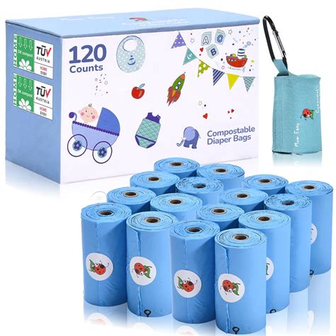 Amazon.com: MOM EASY Compostable Diaper Disposable Bags With Dispenser ...