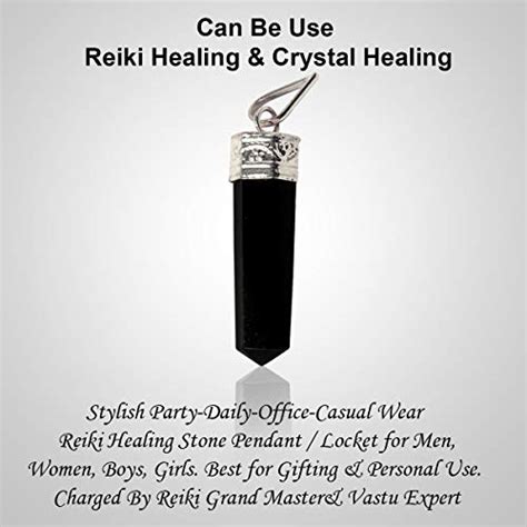Buy Reiki Crystal Products Black Agate Pencil Crystal Stone Pendant for ...
