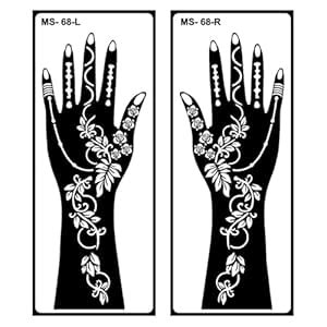 VANVATI Flower and Leaf Trending Henna Sticker for Traditional Events ...
