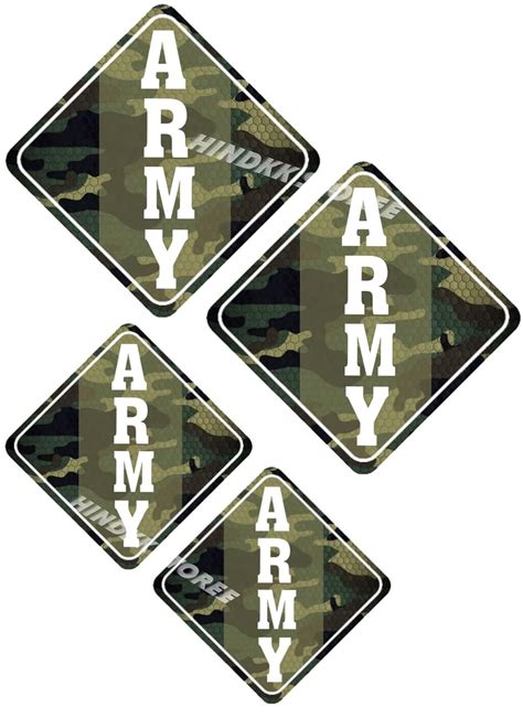 Army Sticker Pack of 4 (2 Size 4 & 5 Inch) | Love Indian Army Logo ...