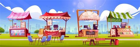 Cartoon Street Stall Table and Chairs 的图像结果