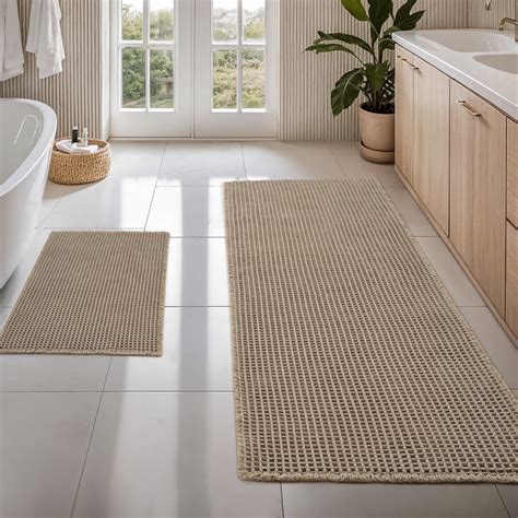 SIXHOME 2' x 6' Bathroom Runner Rugs Waffle Bath Rug Super Absorbent ...