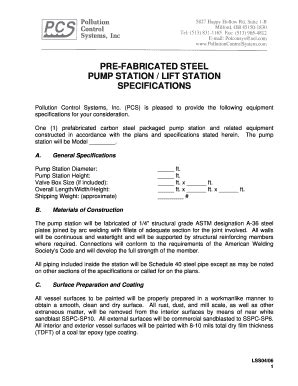 Fillable Online Pre-Fabricated Steel Pump Station Lift Station ...