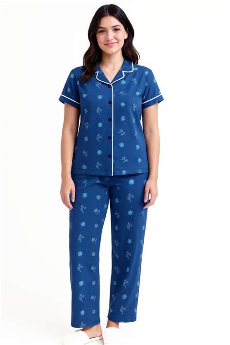 Buy Wonder Sonia Women Front Open Shirt & Pyjama Set - Night Dress for ...