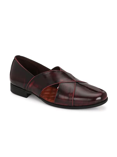 Hitz Men's Cherry Patent Leather Ethnic Shoes – Hitz Shoes Online