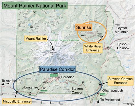 Carte Du Sommet Du Mont Rainier