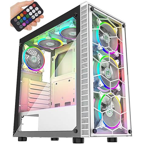 Buy MUSETEX 6pcs 120mm ARGB Fans and USB 3.0 ATX Mid-Tower PC Gaming ...