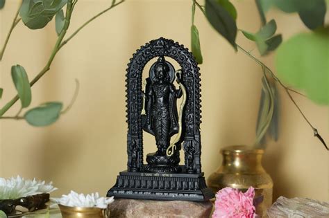 Shree Ram Lalla Murti 7 inch (Black/Gold) – Artbiz Metals