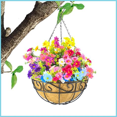 Hangable Plant Pot Large Planter Basket with Coco Fiber Liners Garden ...