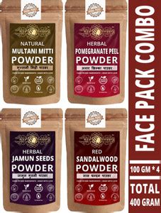 Ayur Blessing Multani Mitti, Pomegranate Peel, Jamun Seeds, and Red ...