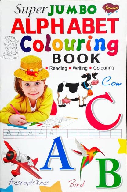 Super Jumbo Alphabet Colouring Book Reading Writing Colouring – Books ...