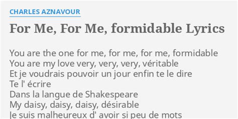 Chanson Formidable Aznavour Paroles 的图像结果