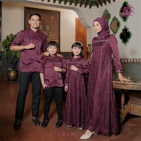Promo ( Family Set Dress Sabrina Burgundy - Raya Collection Izarabatik ...