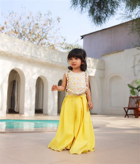 Fayon kids plazo for girls (pista green) embroidered top (0-17 Yrs ...