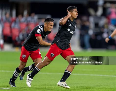 Edison Flores of D.C. United celebrates his goal during a game... News ...