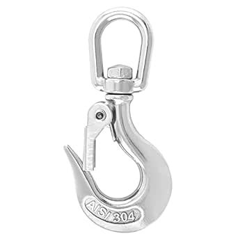 AMYSPORTS Safety Latch Crane Hook Lifting Heavy Latch Swivel Hook ...