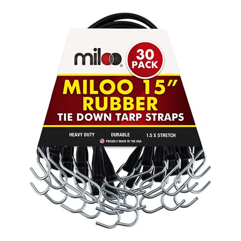 Buy 30 Pack Rubber Bungee Cords Made in USA 15" Long EPDM with Crimped ...