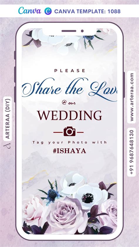 Save the Date card Canva Editable Template in english language with fl ...
