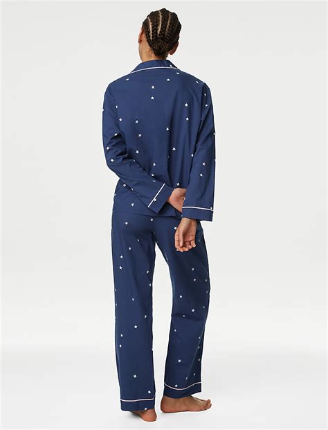 Buy Pure Cotton Star Print Pyjama Set at Marks & Spencer