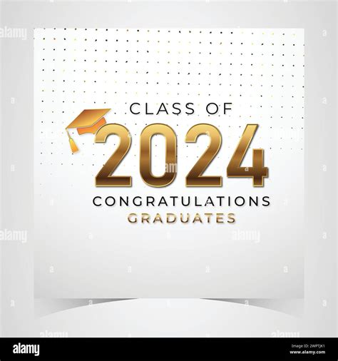 Class of 2024 Congratulations Graduates. Academic Cap and Diploma Graduation Ceremony. Vector ...