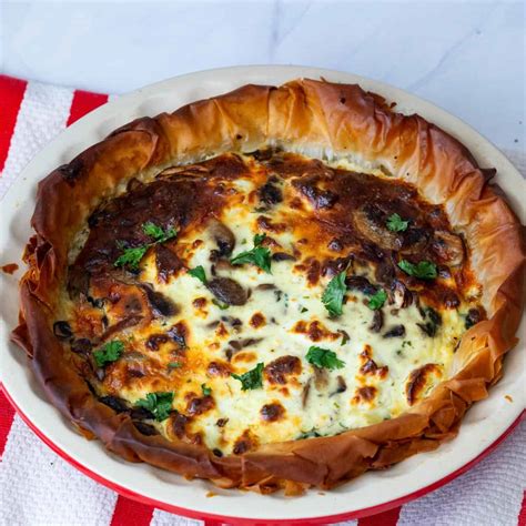 Simplest Mushroom Quiche with Homemade Crust - Veena Azmanov Kitchen