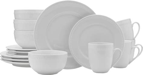 Amazon.com | Everyday White Classic Rim 16 Piece Dinnerware Set, Set of ...