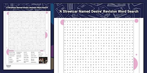 'A Streetcar Named Desire' Revision Word Search