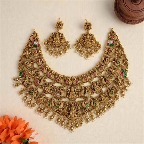 Kundahvai temple designer neckpiece - janvi – Made For Hers