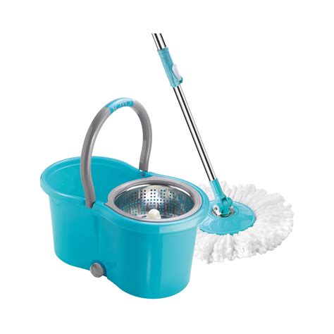 JOYO Cleanmax Spinno Spin Deluxe Mop Stainless Steel Auto Fold Handle ...