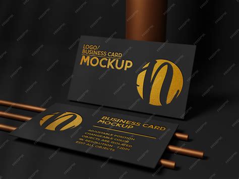 Premium PSD | Business card and logo mockup with silver and golden texture