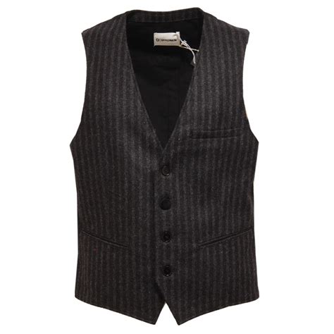 0161W gilet uomo OFFICINA36 wool black waistcoat man
